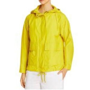 Eileen Fisher Cotton and Nylon Women's Yellow Hooded Jacket
